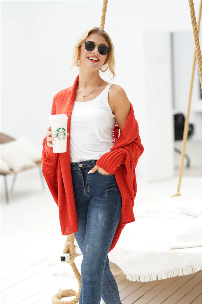 Smaibulun | Red Batwing Easy On Cardigan - Image 5