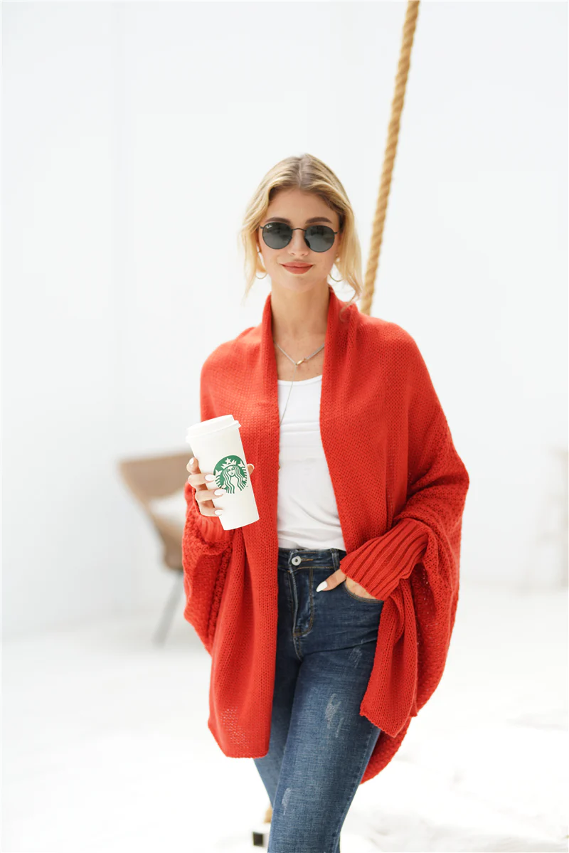 Smaibulun | Red Batwing Easy On Cardigan - Image 6