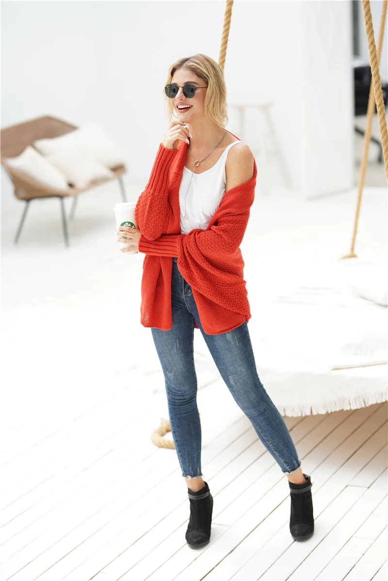 Smaibulun | Red Batwing Easy On Cardigan - Image 7