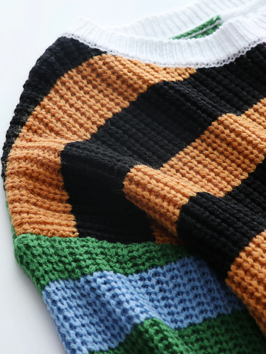Smaibulun | ROBERTA Stripe Block Color Knit Top - Image 3