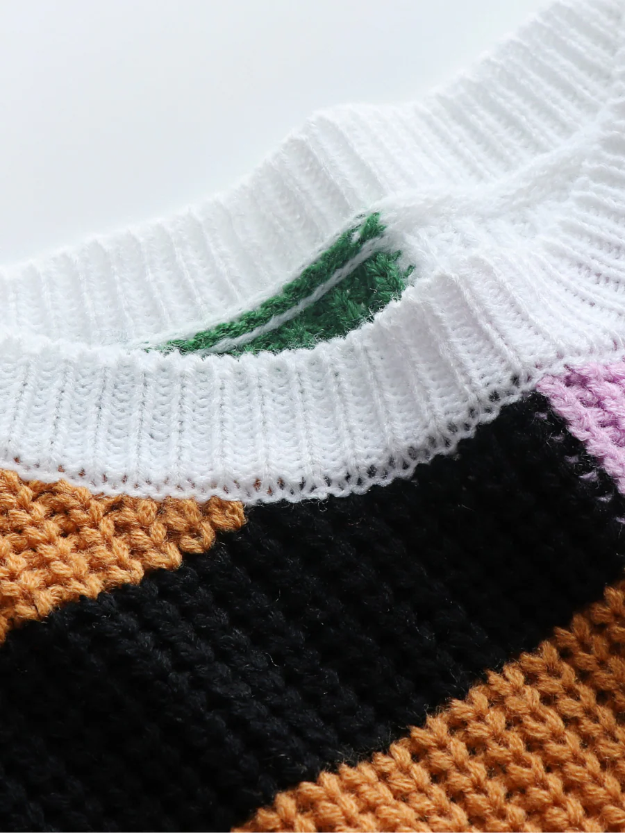 Smaibulun | ROBERTA Stripe Block Color Knit Top - Image 5