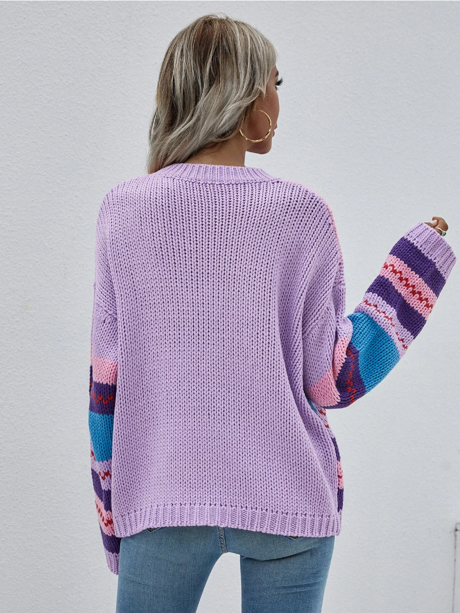 Smaibulun | Stripe Color-Block Knit Long-Sleeve Top - Lalic - Image 6