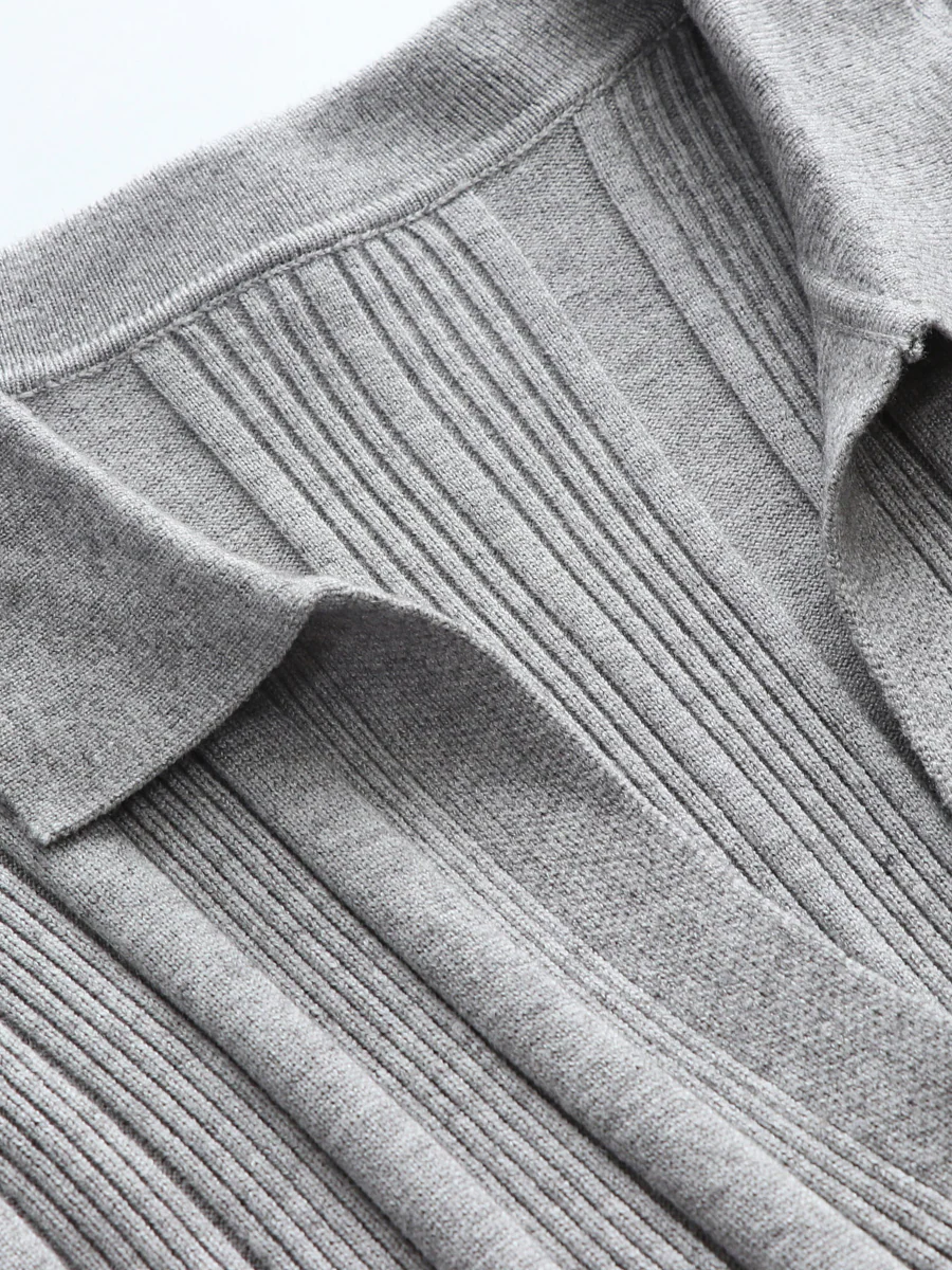 Smaibulun | TAMIA Bell Cuff Knit Shirt Jacket - Grey - Image 4