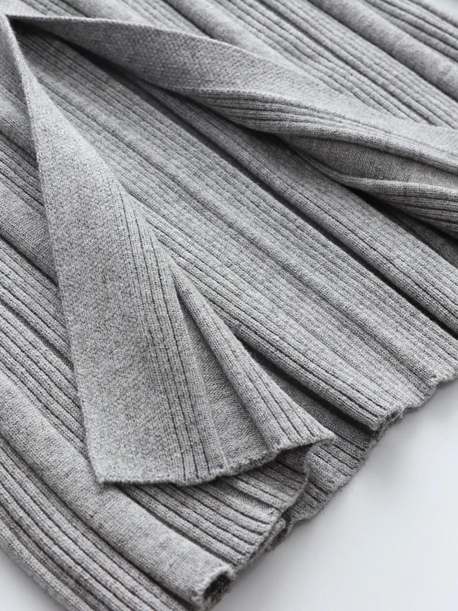 Smaibulun | TAMIA Bell Cuff Knit Shirt Jacket - Grey - Image 5