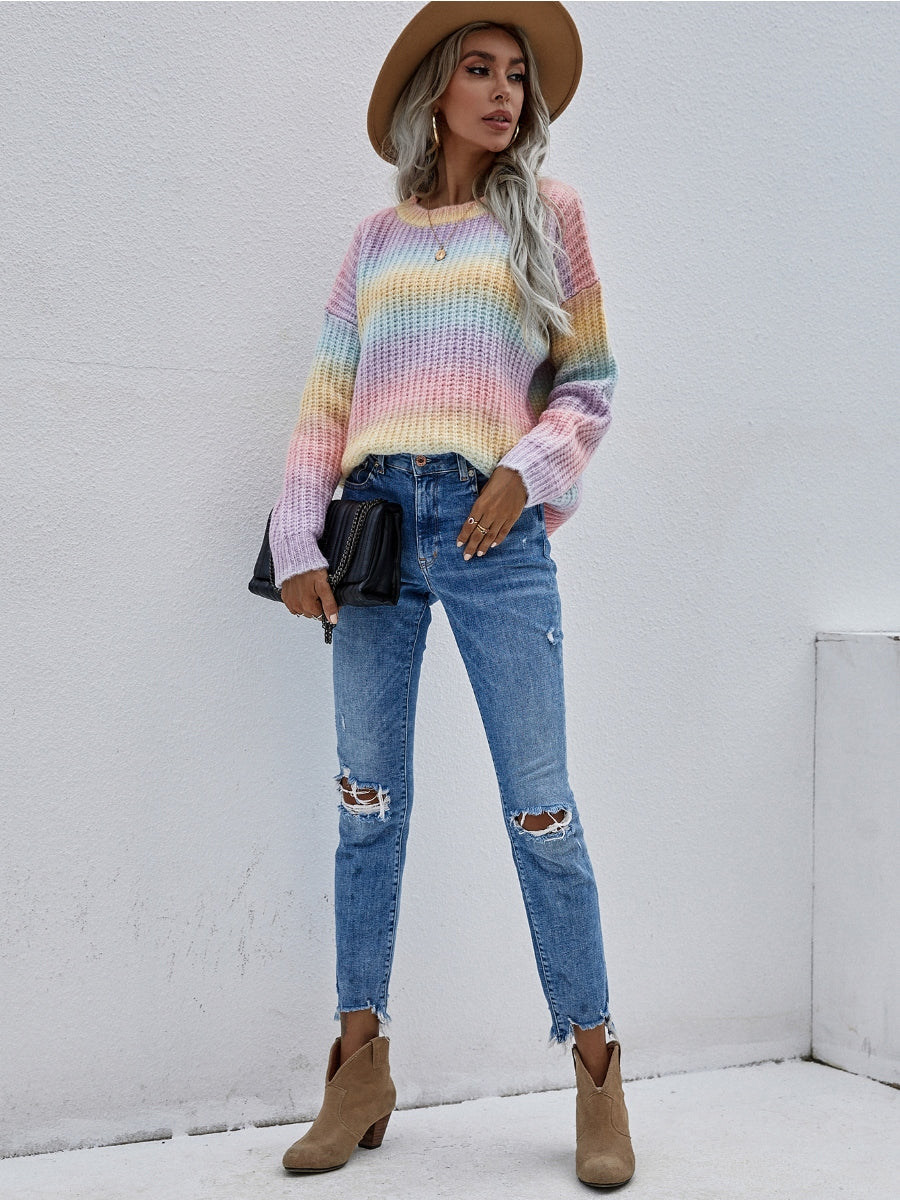 Smaibulun | Tie-Dye Bat-Sleeve Sweater - Lilac - Image 4