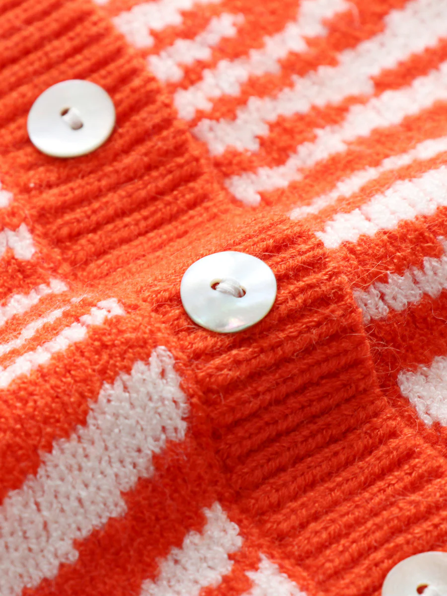 Smaibulun | Tiger Year Animal Patterned Knit Cardigan - Orange - Image 7