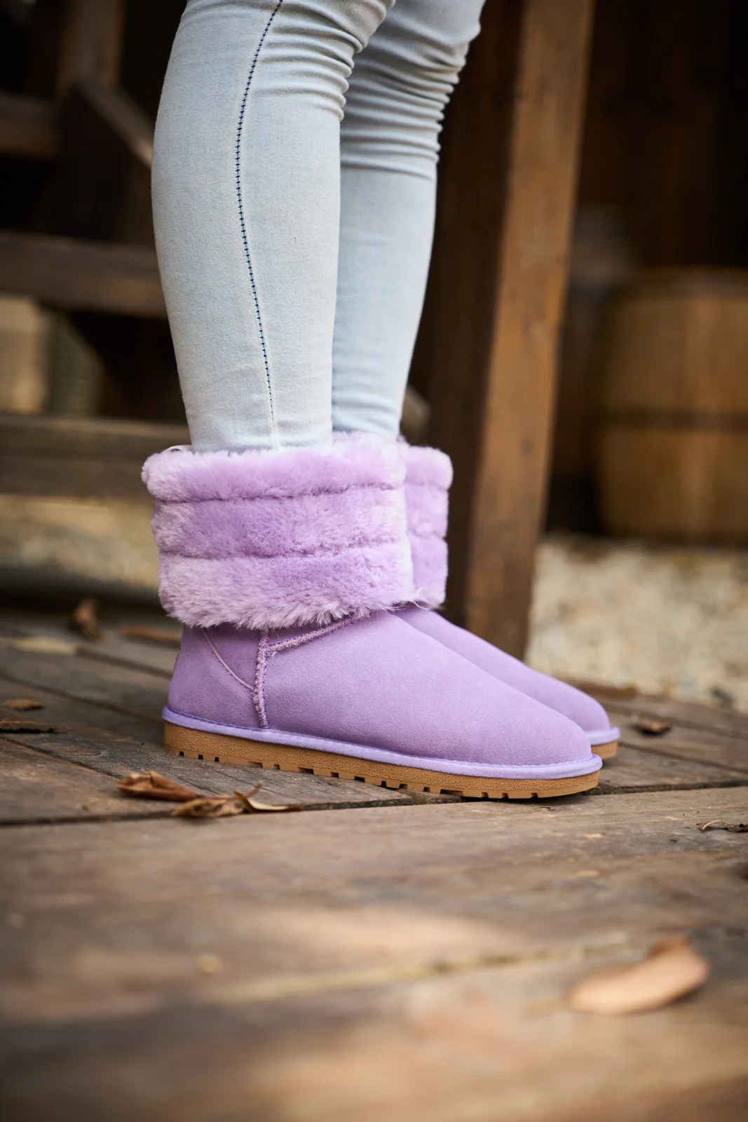 SMAIBULUN Ugg | Adelene Sherpa Woolen Boots - Lavender - Image 5