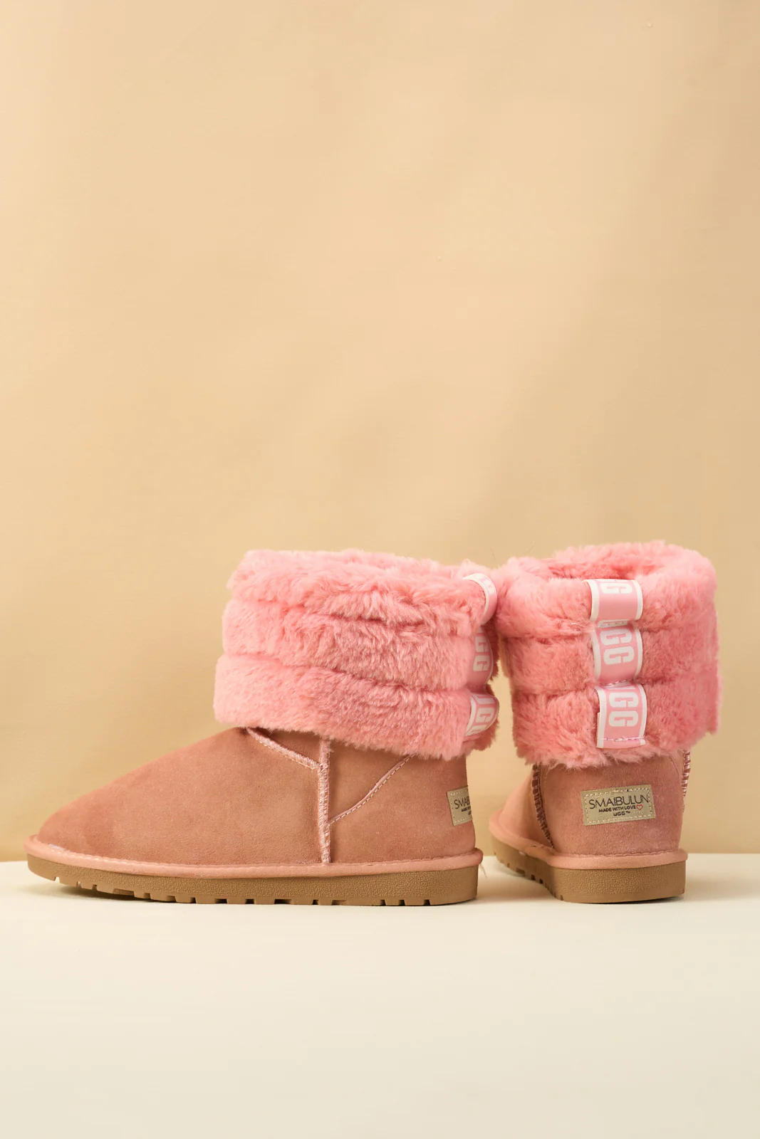 SMAIBULUN Ugg | Adelene Sherpa Woolen Boots - Pink - Image 11