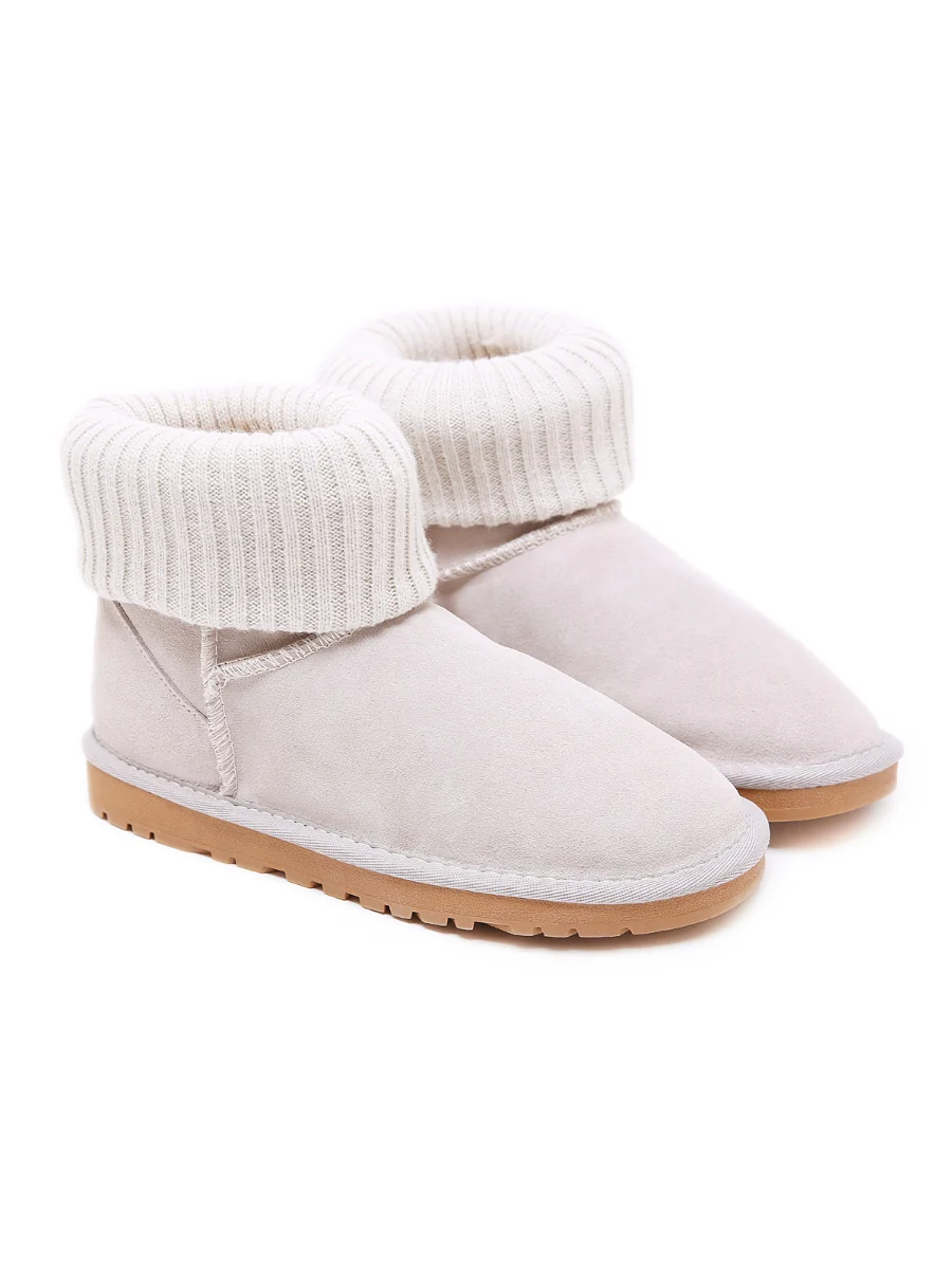 SMAIBULUN Ugg | Ankle Knit Stocking Mini Boots - Lavender - Image 13