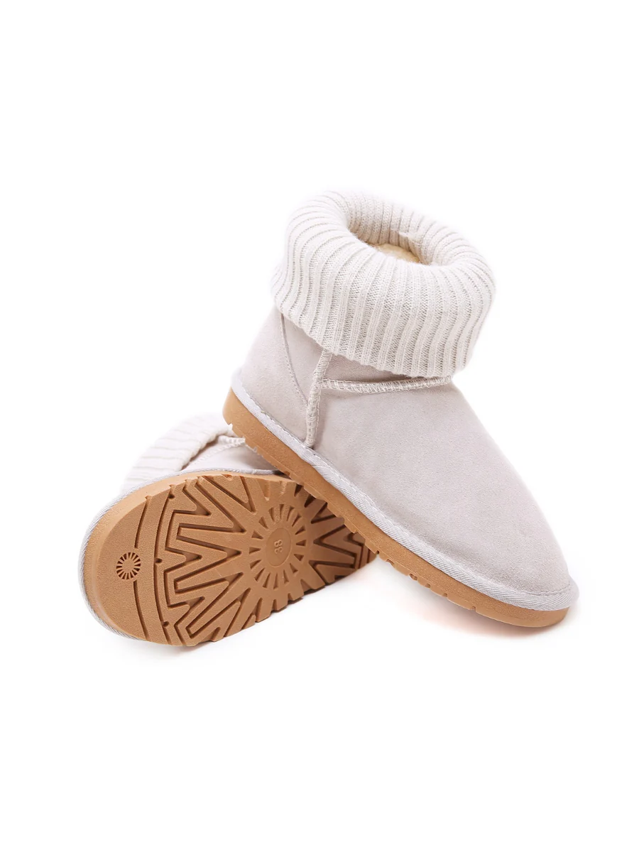 SMAIBULUN Ugg | Ankle Knit Stocking Mini Boots - Lavender - Image 16