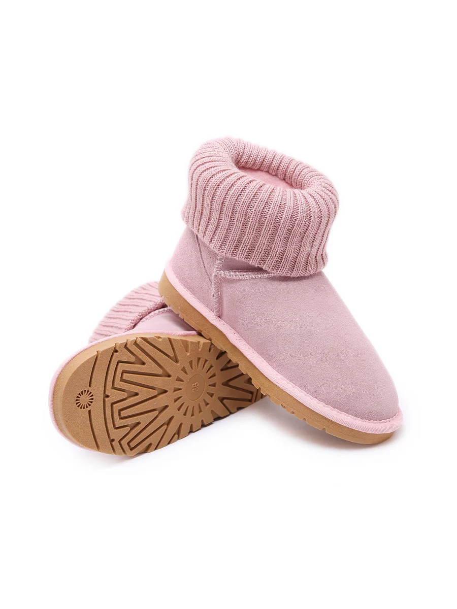 SMAIBULUN Ugg | Ankle Knit Stocking Mini Boots - Lavender - Image 20