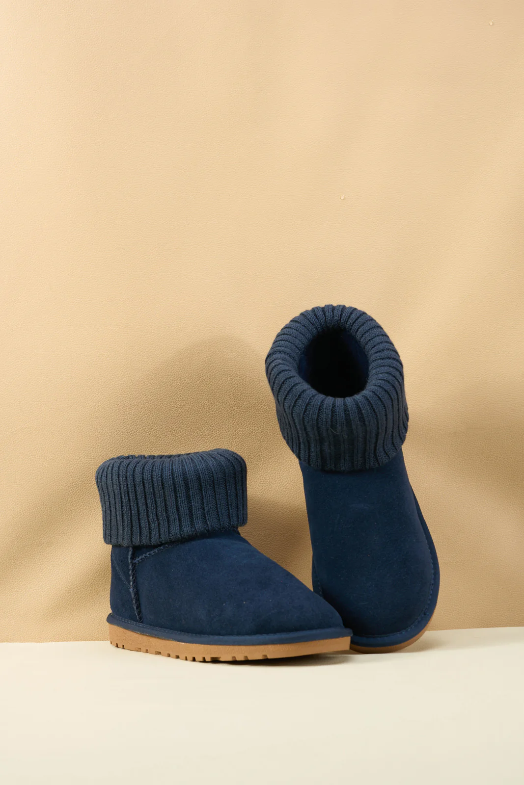 SMAIBULUN Ugg | Ankle Knit Stocking Mini Boots - Navy - Image 8