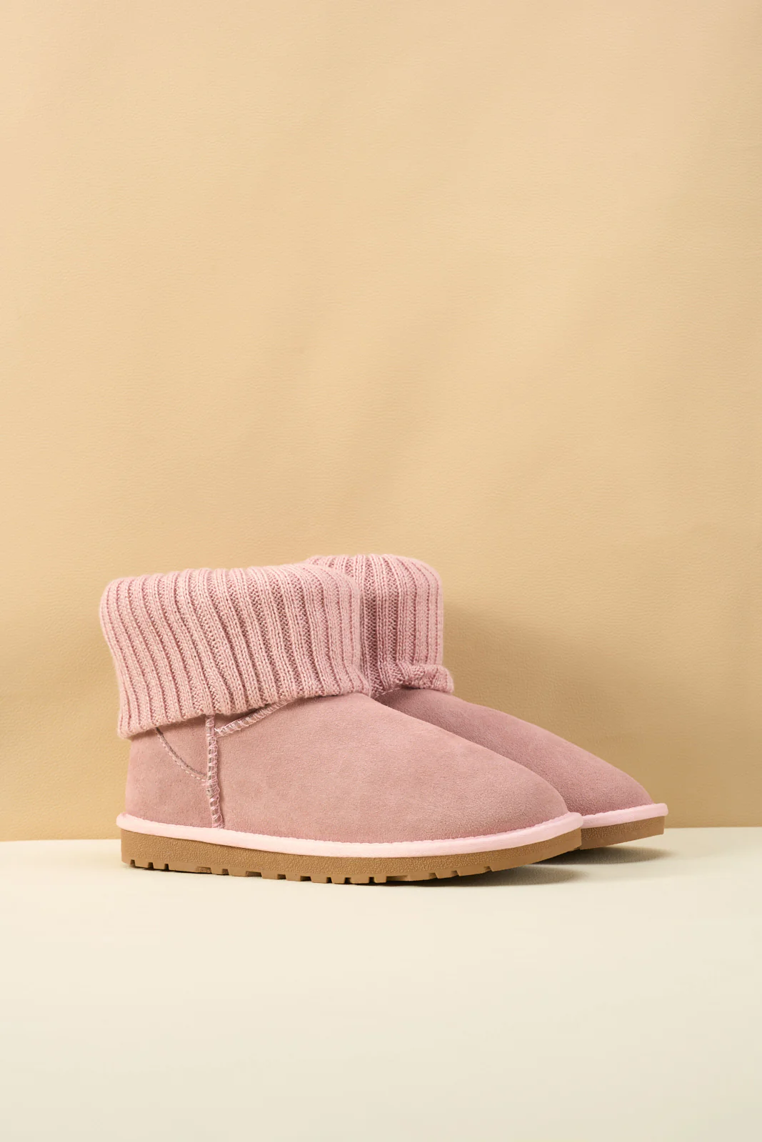 SMAIBULUN Ugg | Ankle Knit Stocking Mini Boots - Pink - Image 10