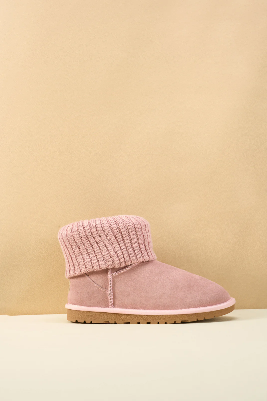 SMAIBULUN Ugg | Ankle Knit Stocking Mini Boots - Pink - Image 11