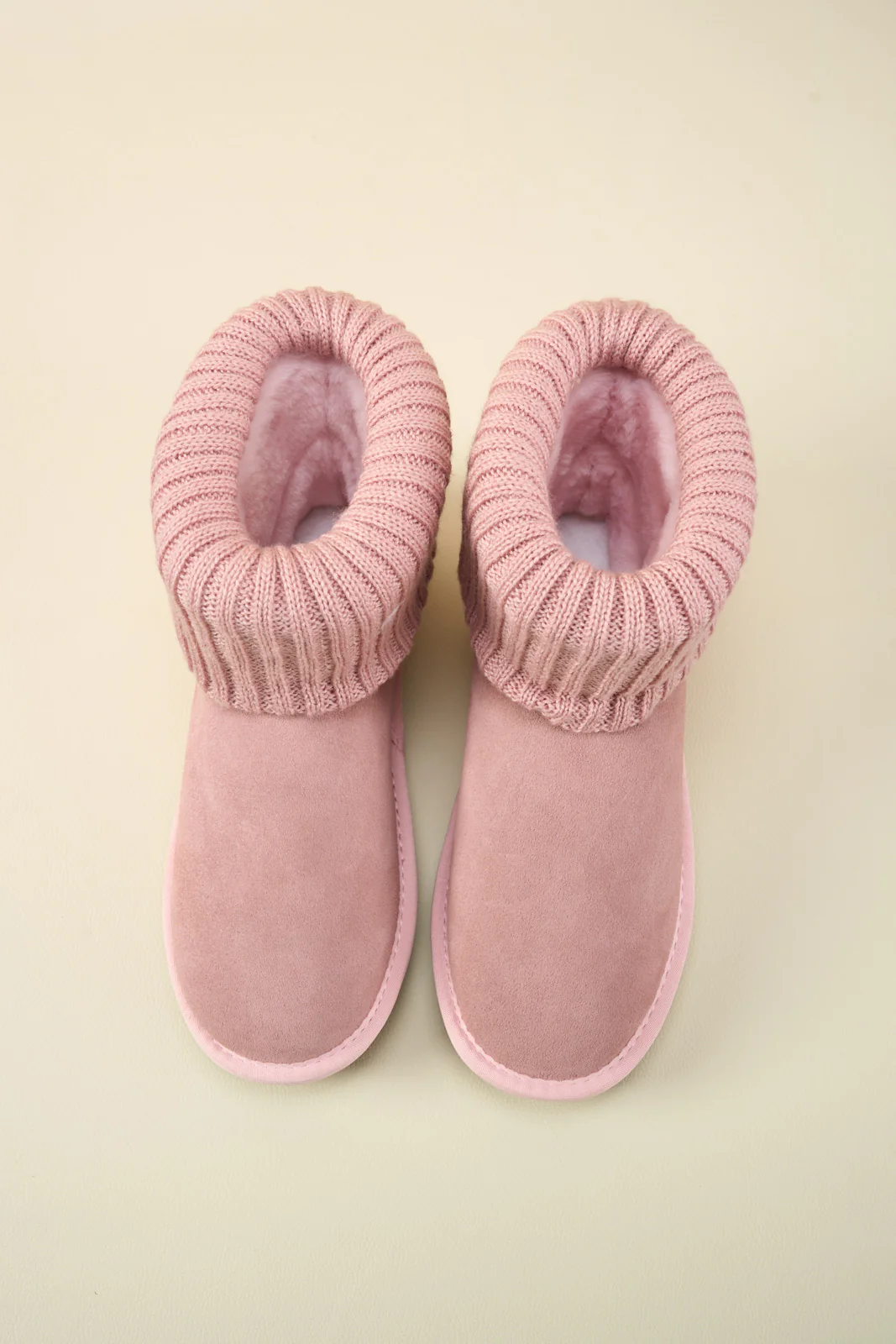 SMAIBULUN Ugg | Ankle Knit Stocking Mini Boots - Pink - Image 13