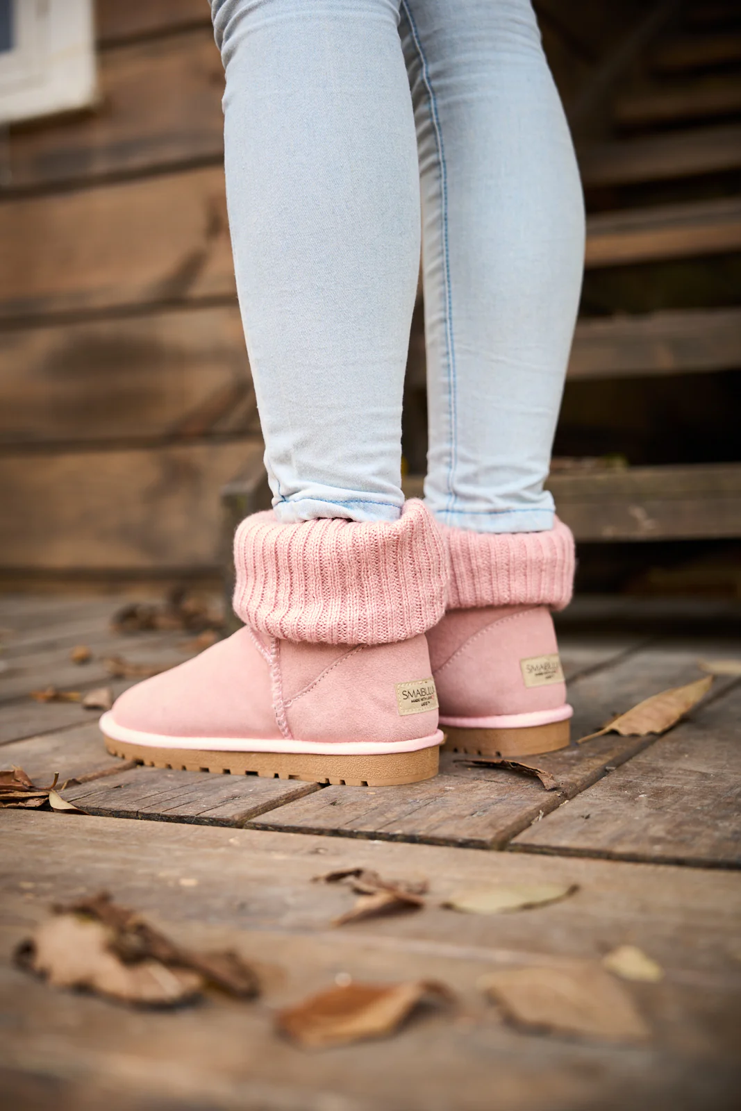 SMAIBULUN Ugg | Ankle Knit Stocking Mini Boots - Pink - Image 7