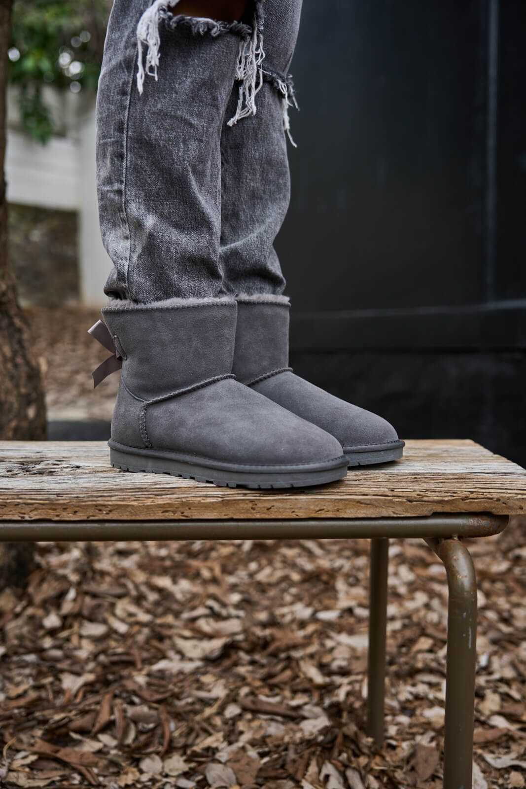 SMAIBULUN Ugg | Bailey Bow Ugg Mini Boots - Grey - Image 5