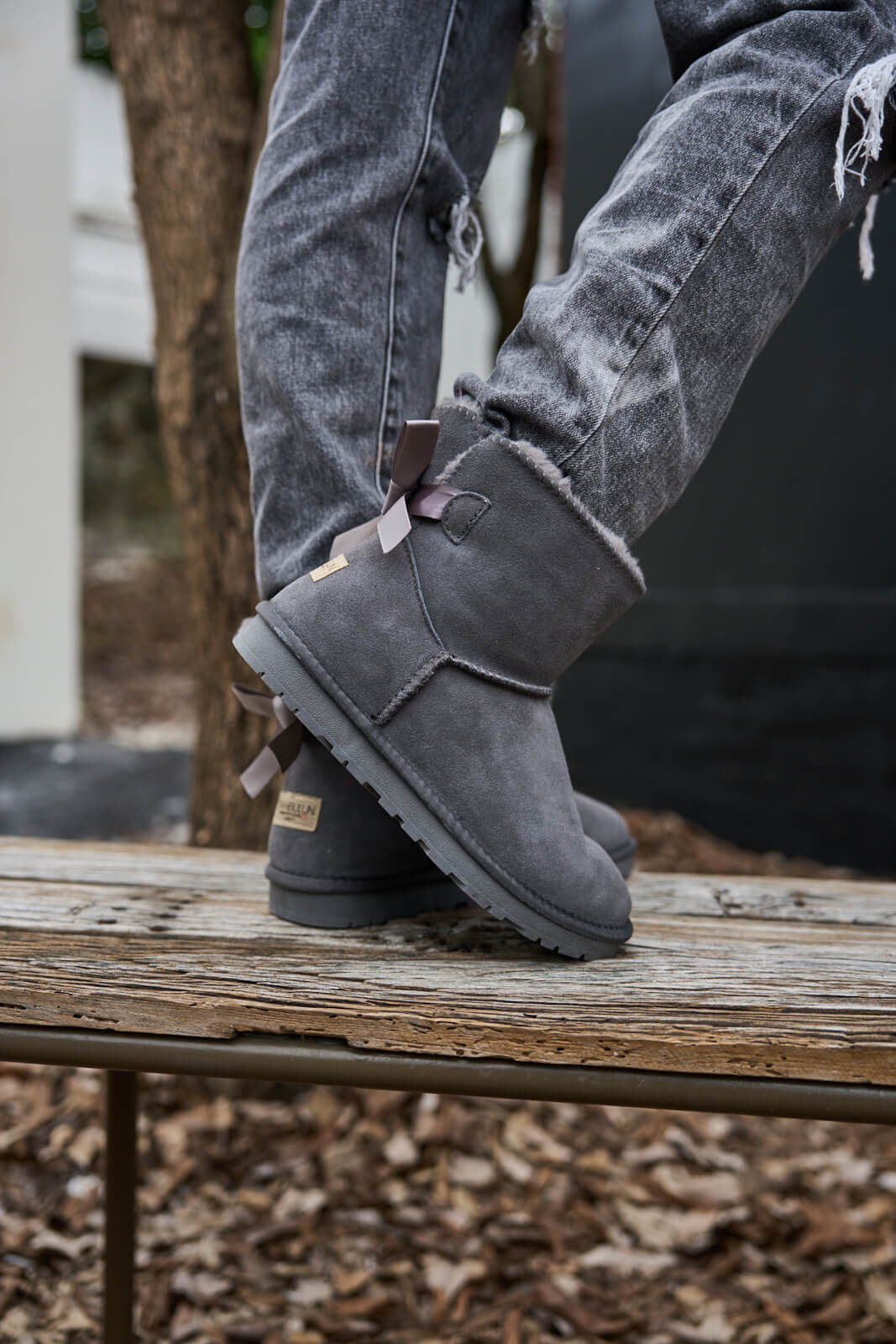 SMAIBULUN Ugg | Bailey Bow Ugg Mini Boots - Grey - Image 6
