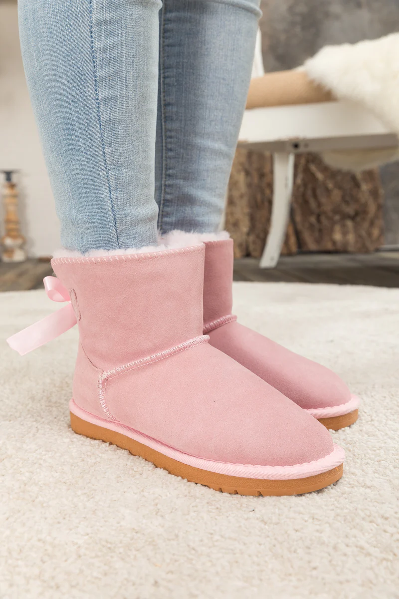 SMAIBULUN Ugg | Bailey Bow Ugg Mini Boots - Pink - Image 3