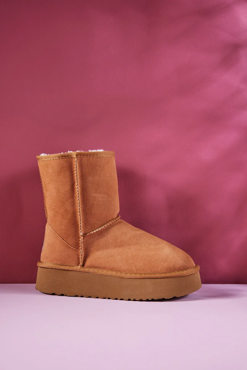 Smaibulun Ugg | Cloud Nine Platform Mini Boots - Chestnut - Image 11
