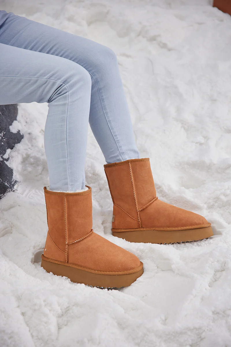 Smaibulun Ugg | Cloud Nine Platform Mini Boots - Chestnut - Image 6