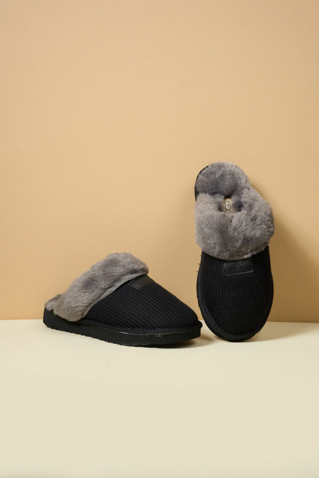 SMAIBULUN Ugg | Corduroy Knit Wool Blend Slipper - charcoal - Image 11