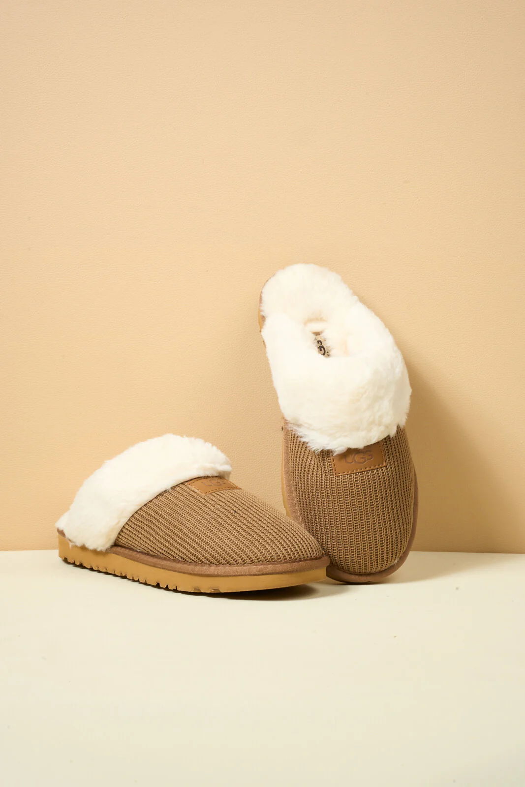 SMAIBULUN Ugg | Corduroy Knit Wool Blend Slipper - chestnut - Image 11