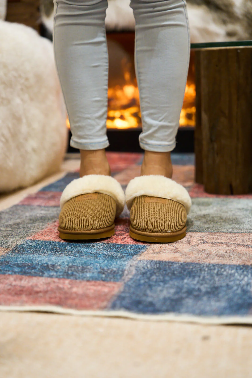 SMAIBULUN Ugg | Corduroy Knit Wool Blend Slipper - chestnut - Image 3