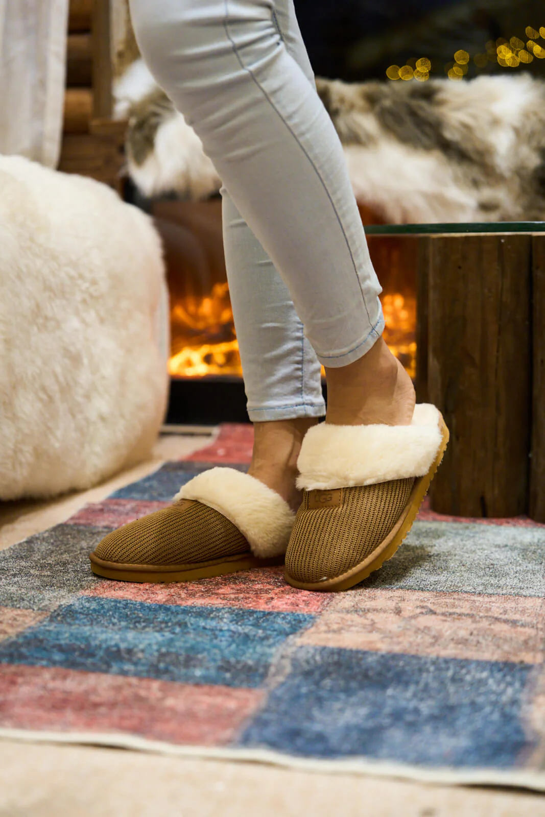 SMAIBULUN Ugg | Corduroy Knit Wool Blend Slipper - chestnut - Image 4