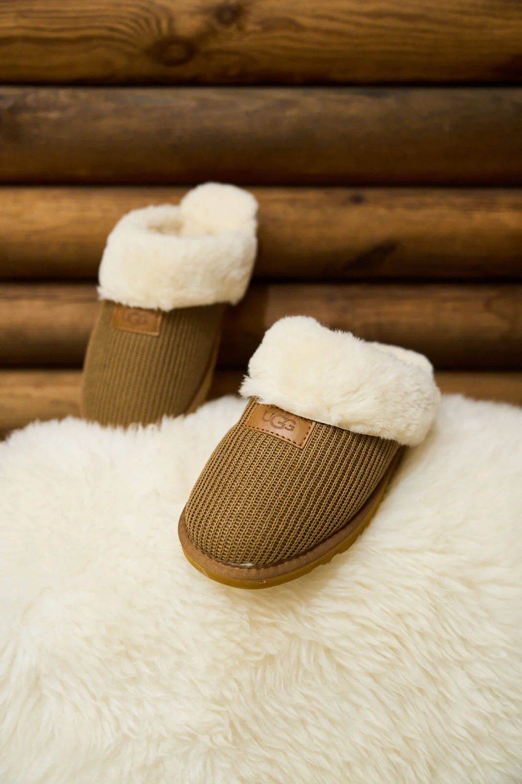 SMAIBULUN Ugg | Corduroy Knit Wool Blend Slipper - chestnut - Image 9