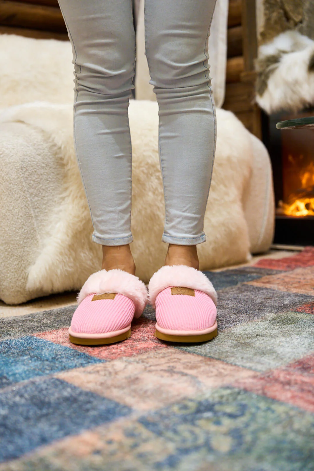 SMAIBULUN Ugg | Corduroy Knit Wool Blend Slipper - pink - Image 5