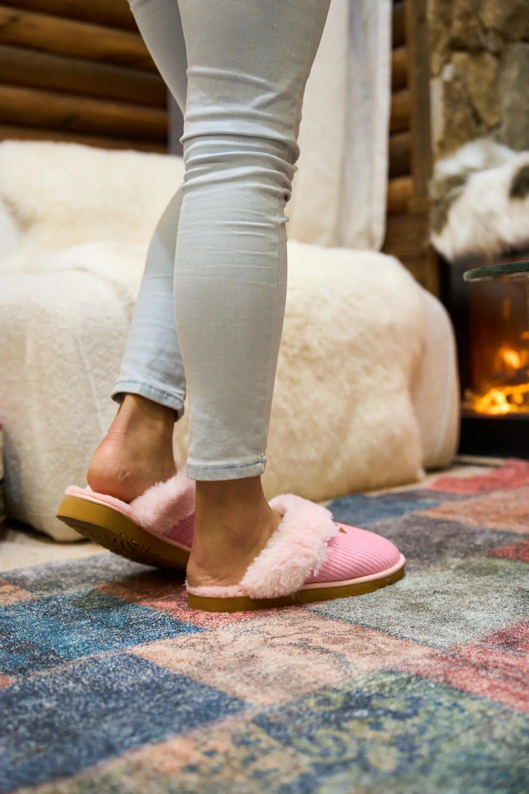 SMAIBULUN Ugg | Corduroy Knit Wool Blend Slipper - pink - Image 8