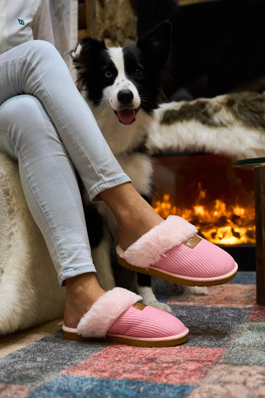 SMAIBULUN Ugg | Corduroy Knit Wool Blend Slipper - pink - Image 9