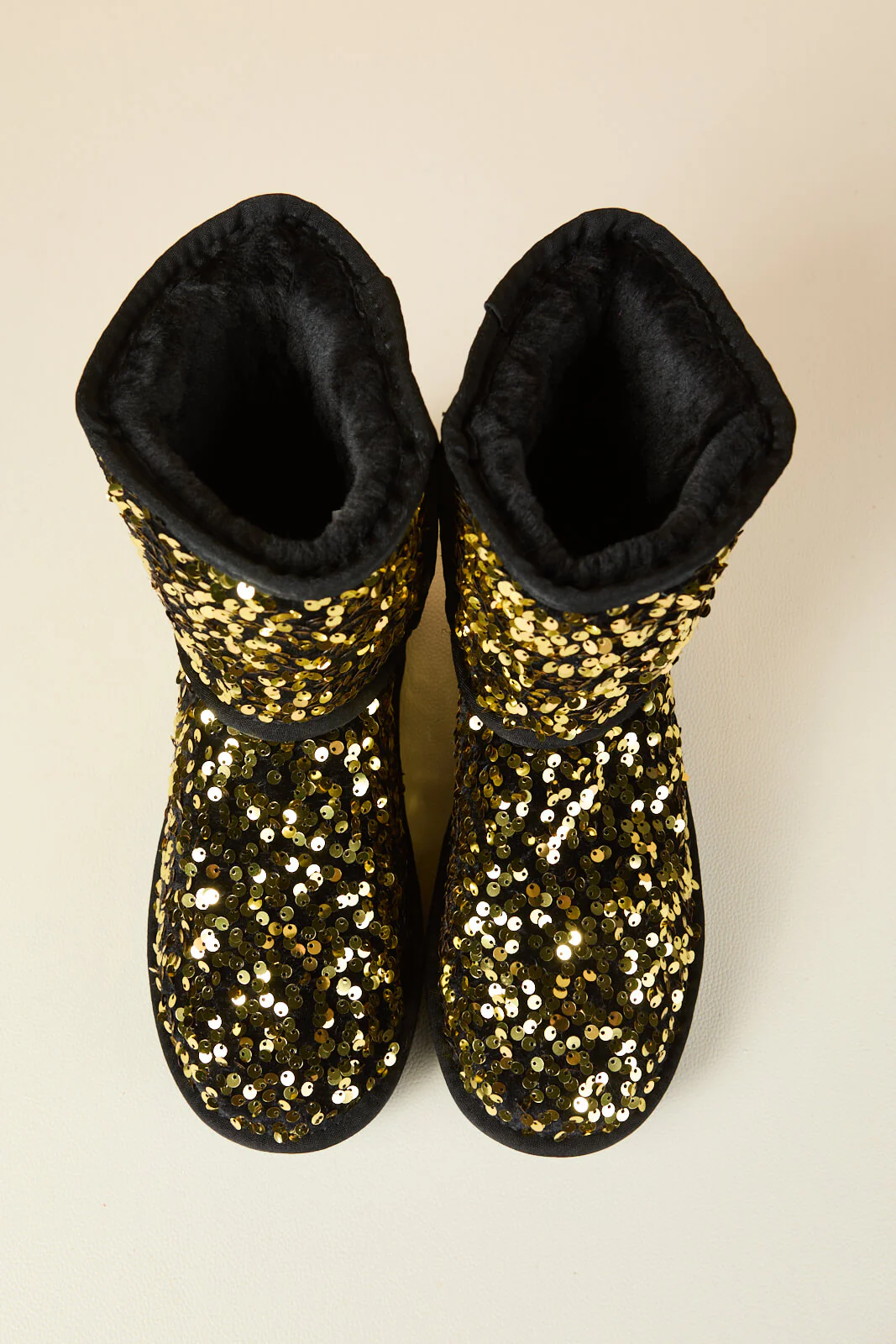 Smaibulun Ugg | Dallas Glam Sequin Shearling Boots - Gold - Image 13