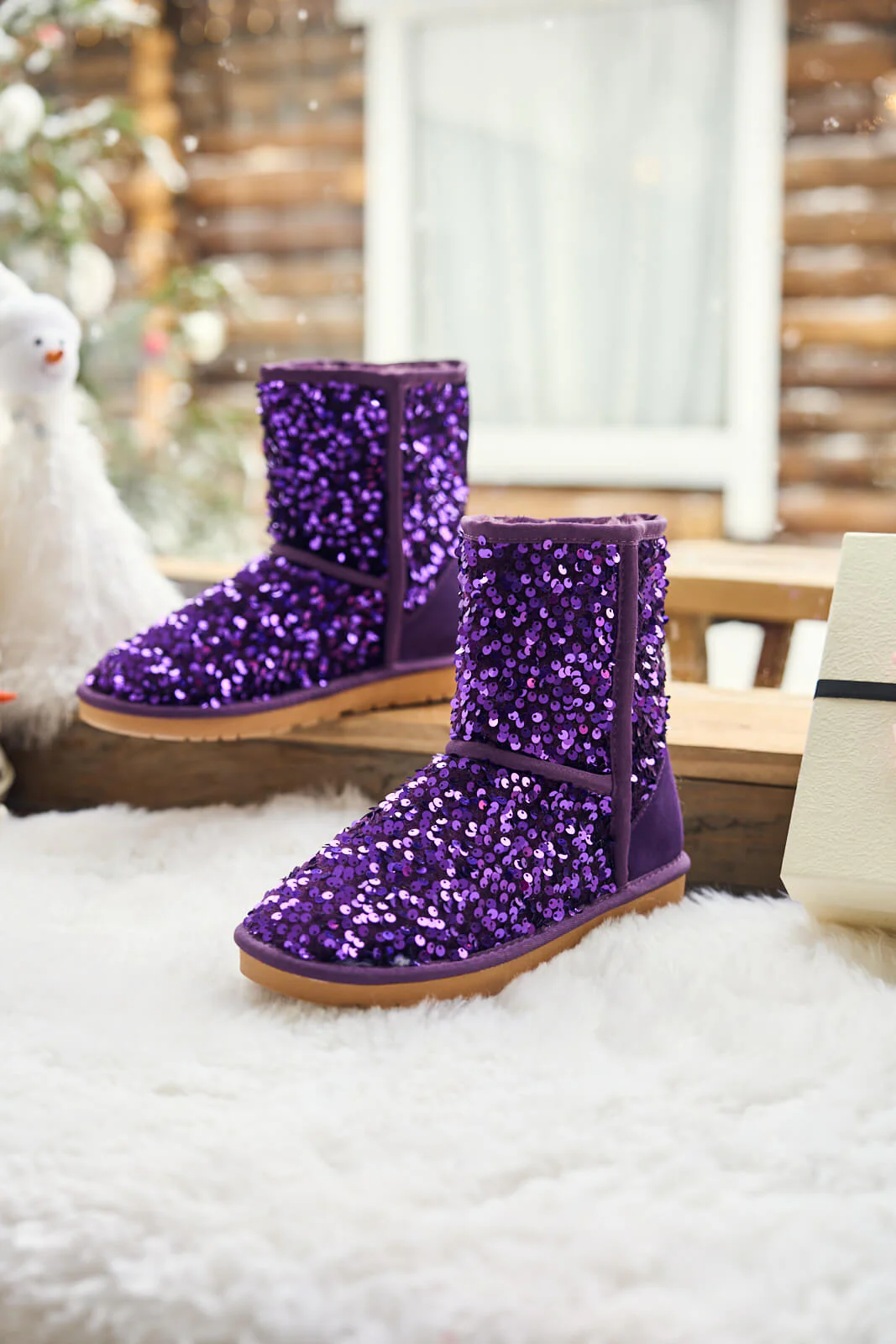 Smaibulun Ugg | Dallas Glam Sequin Shearling Boots - violet - Image 10