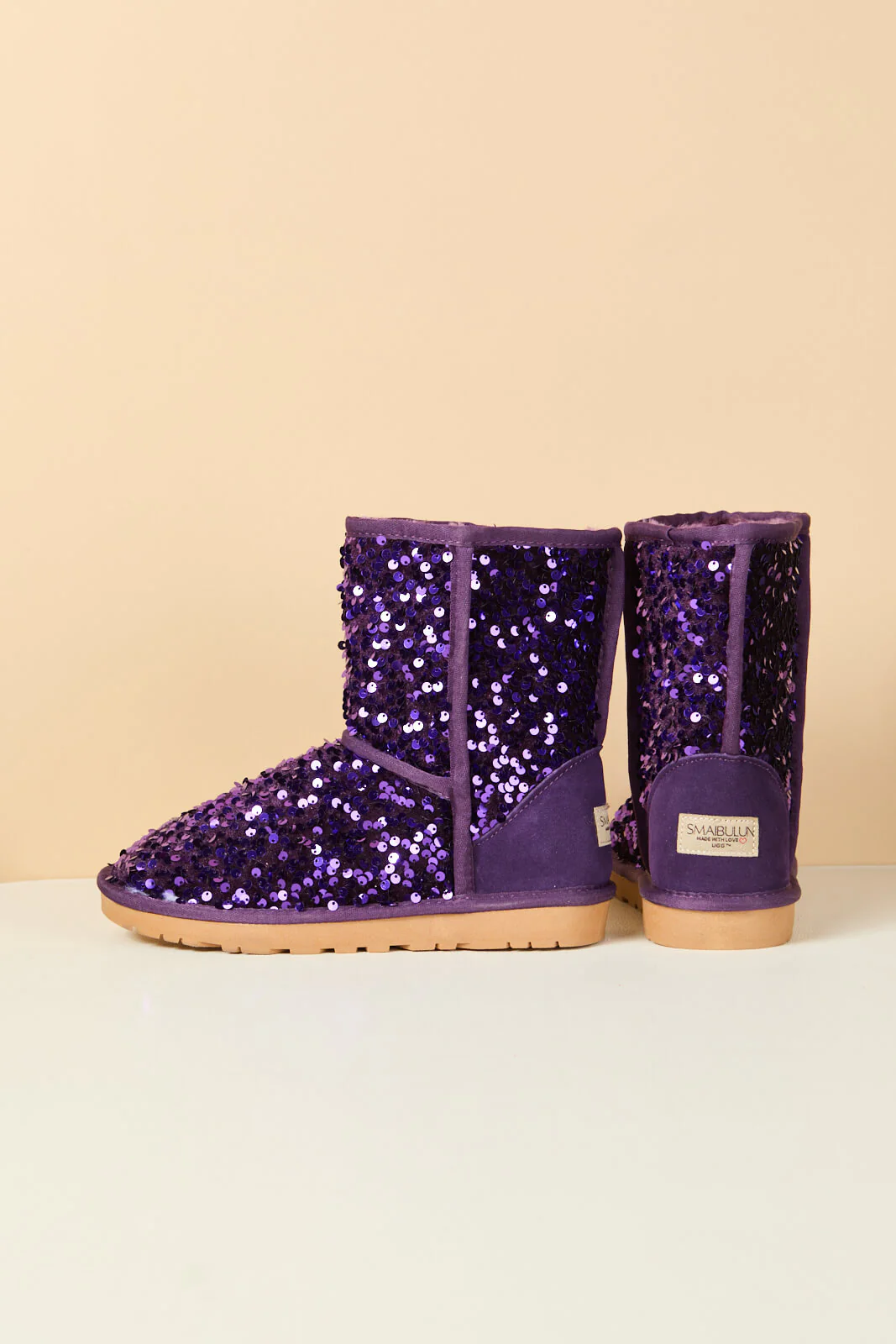 Smaibulun Ugg | Dallas Glam Sequin Shearling Boots - violet - Image 13