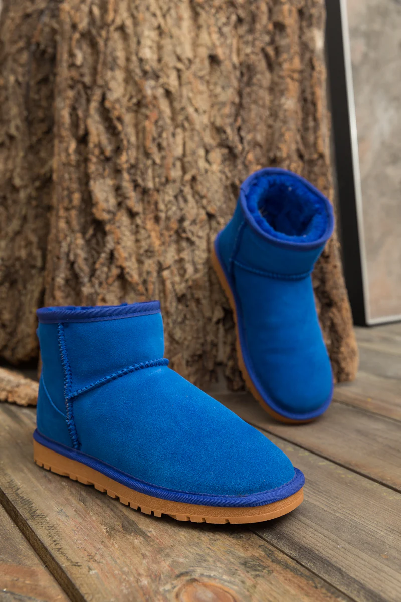 SMAIBULUN Ugg | Faux Fur-Lined Classic Short Ugg Boots - Blue - Image 5