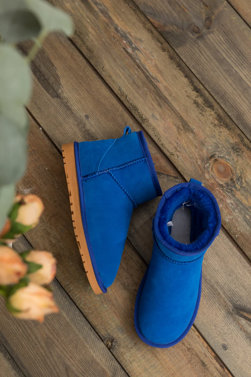SMAIBULUN Ugg | Faux Fur-Lined Classic Short Ugg Boots - Blue - Image 6