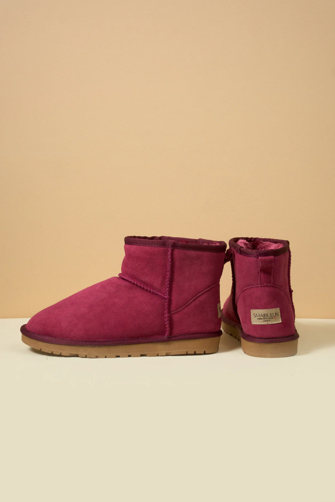 SMAIBULUN Ugg | Faux Fur-Lined Classic Short Ugg Boots - claret - Image 11