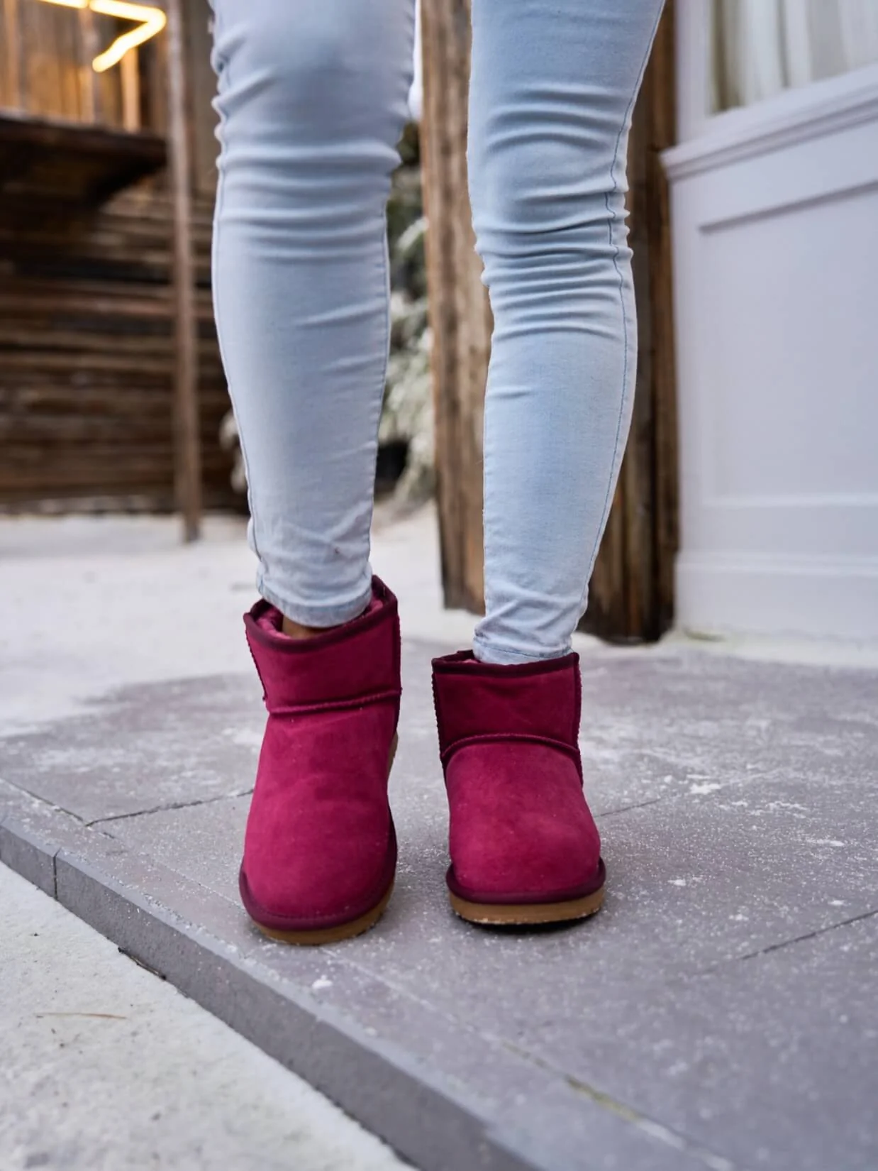 SMAIBULUN Ugg | Faux Fur-Lined Classic Short Ugg Boots - claret - Image 2