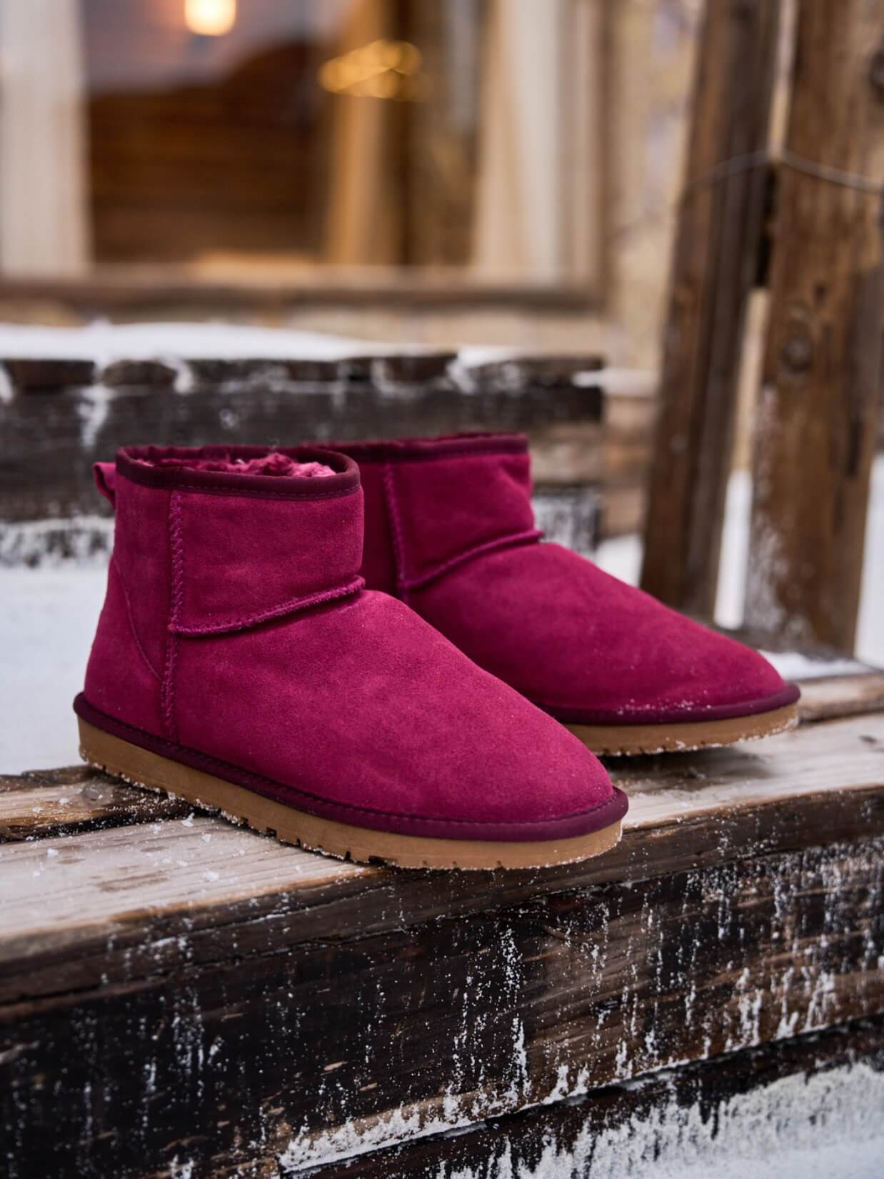 SMAIBULUN Ugg | Faux Fur-Lined Classic Short Ugg Boots - claret - Image 8