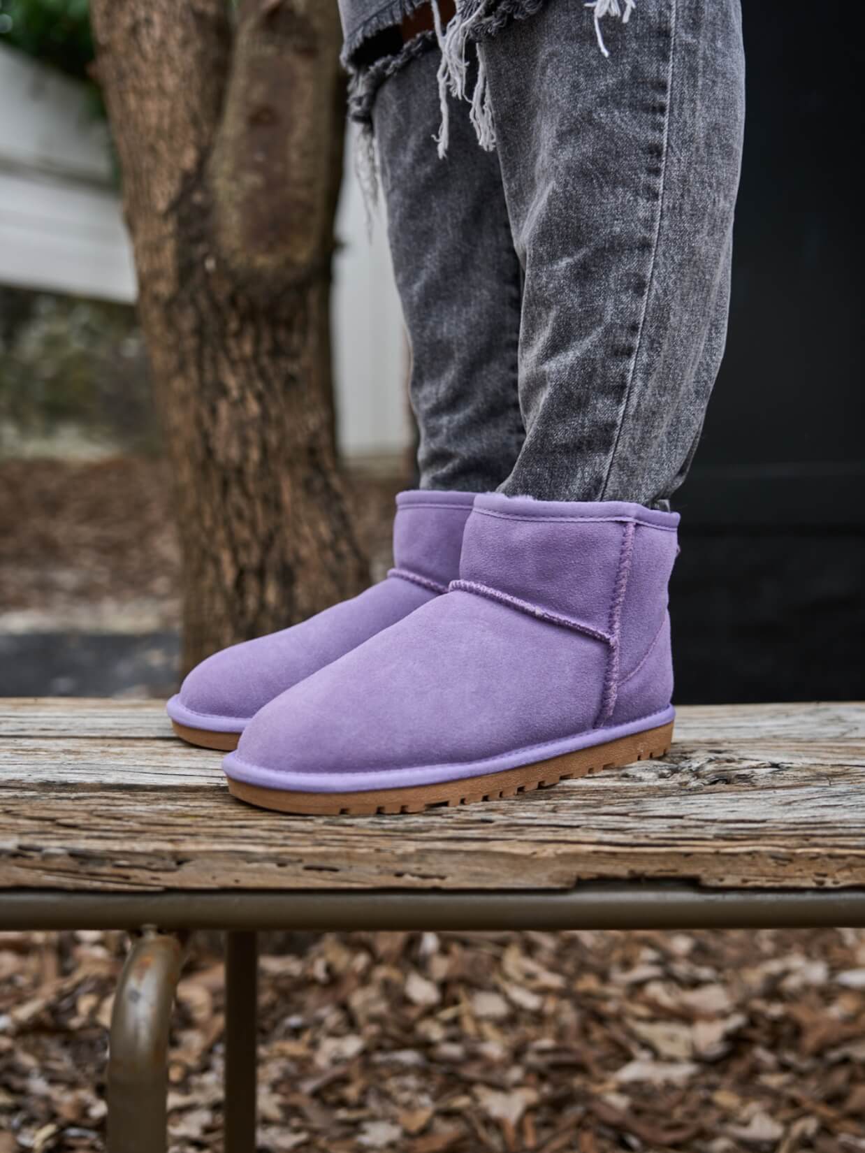 SMAIBULUN Ugg | Faux Fur-Lined Classic Short Ugg Boots - lavender - Image 2