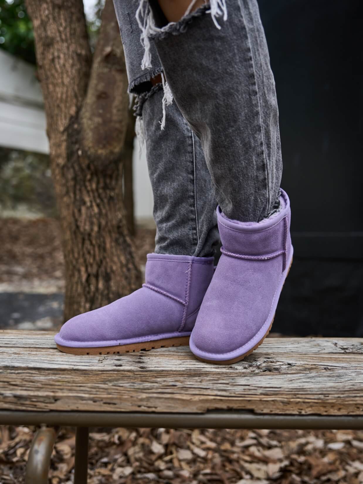 SMAIBULUN Ugg | Faux Fur-Lined Classic Short Ugg Boots - lavender - Image 4