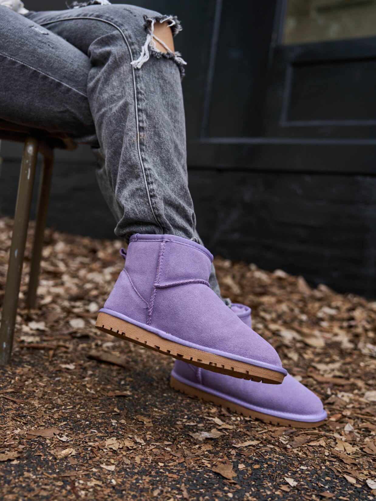 SMAIBULUN Ugg | Faux Fur-Lined Classic Short Ugg Boots - lavender - Image 6