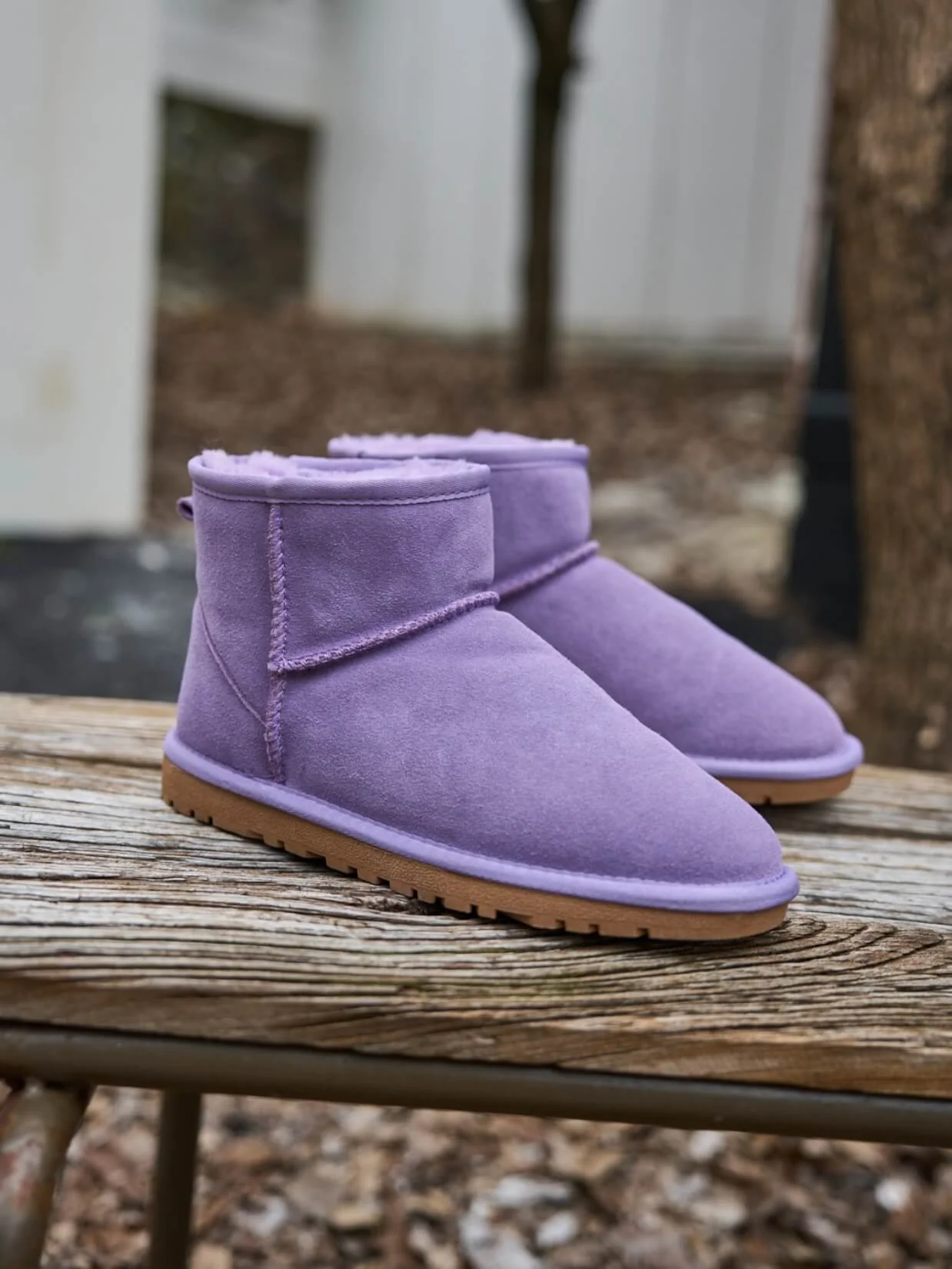 SMAIBULUN Ugg | Faux Fur-Lined Classic Short Ugg Boots - lavender - Image 7