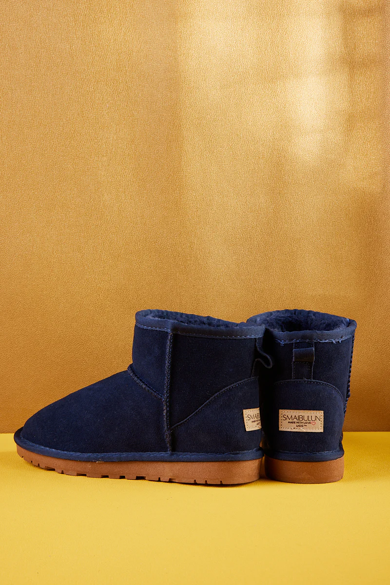 SMAIBULUN Ugg | Faux Fur-Lined Classic Short Ugg Boots - Navy - Image 12