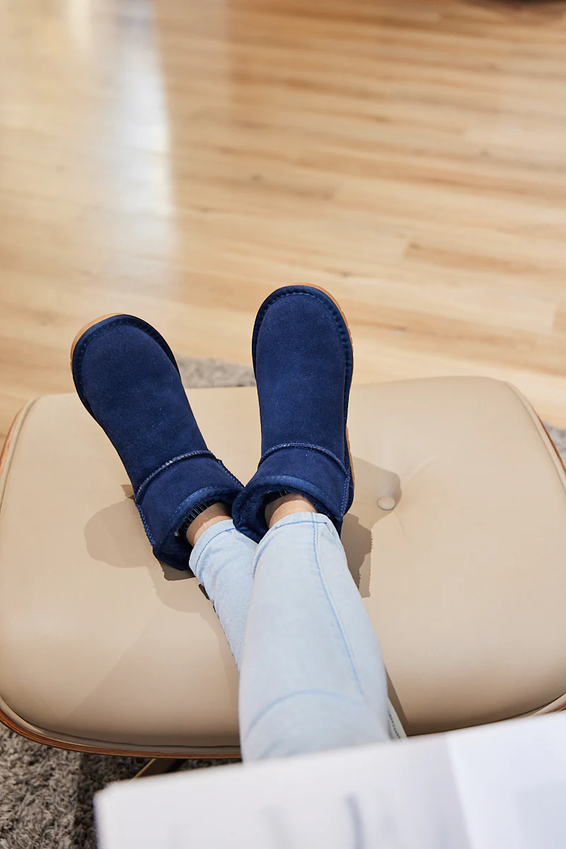 SMAIBULUN Ugg | Faux Fur-Lined Classic Short Ugg Boots - Navy - Image 7