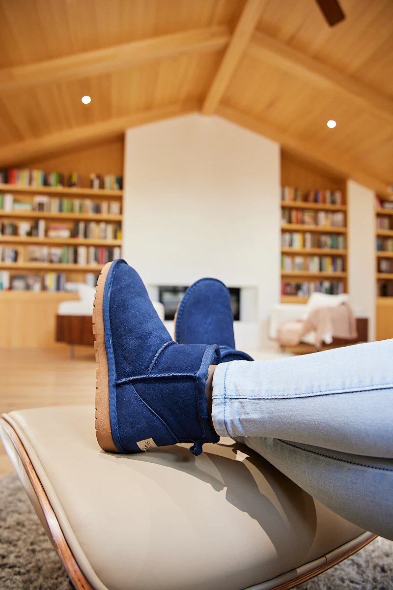 SMAIBULUN Ugg | Faux Fur-Lined Classic Short Ugg Boots - Navy - Image 8