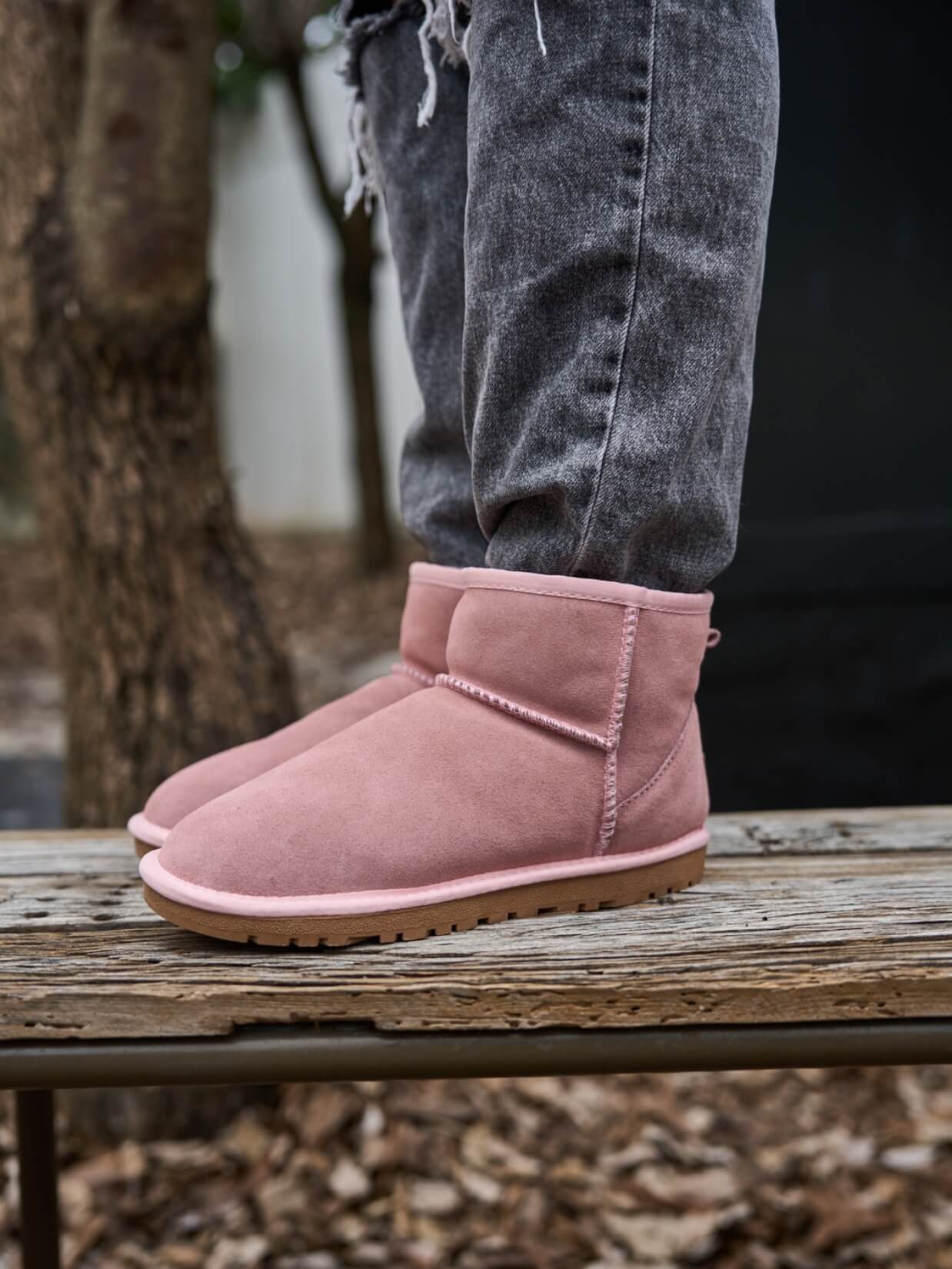 SMAIBULUN Ugg | Faux Fur-Lined Classic Short Ugg Boots - pink - Image 3