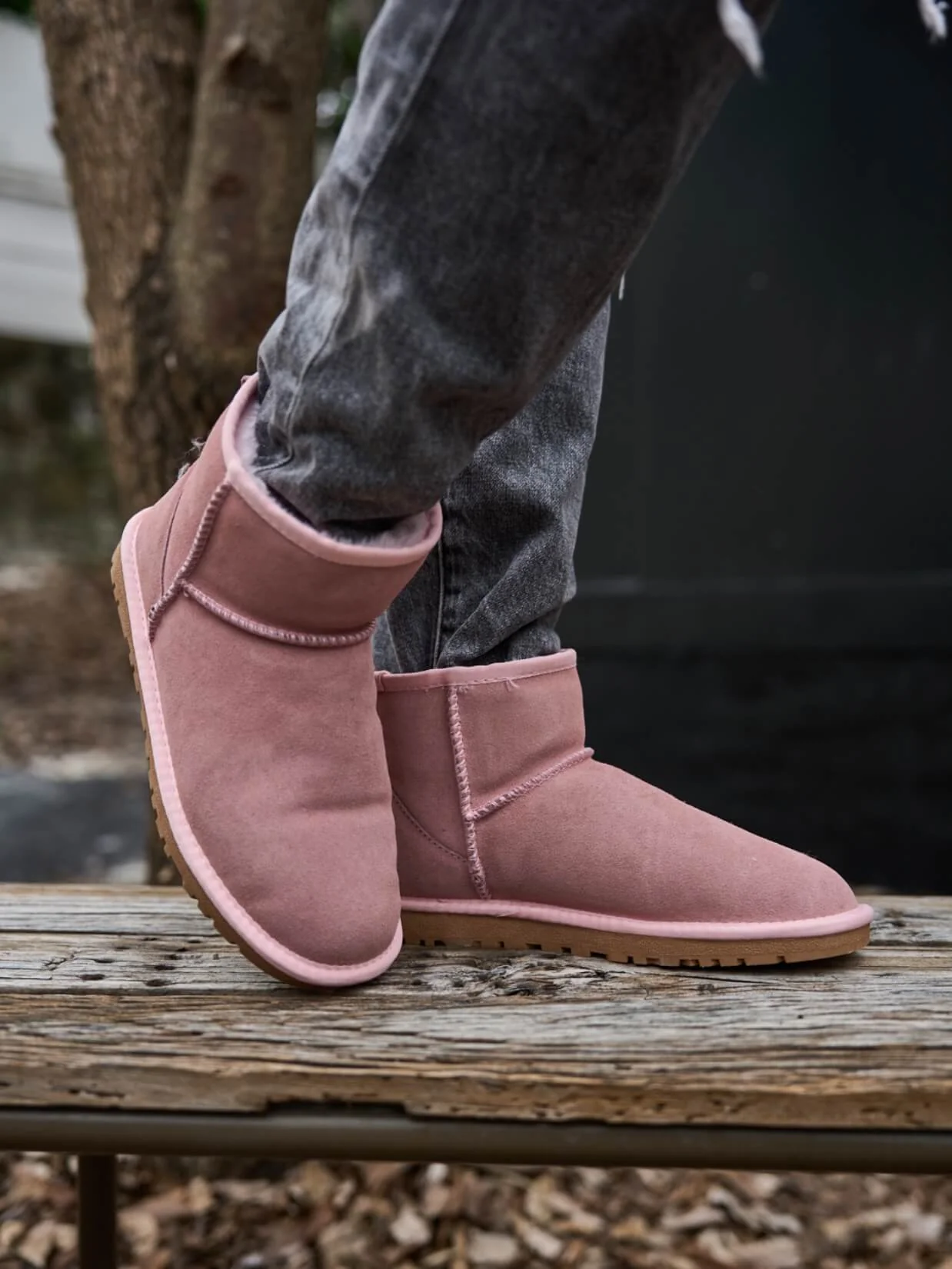 SMAIBULUN Ugg | Faux Fur-Lined Classic Short Ugg Boots - pink - Image 4